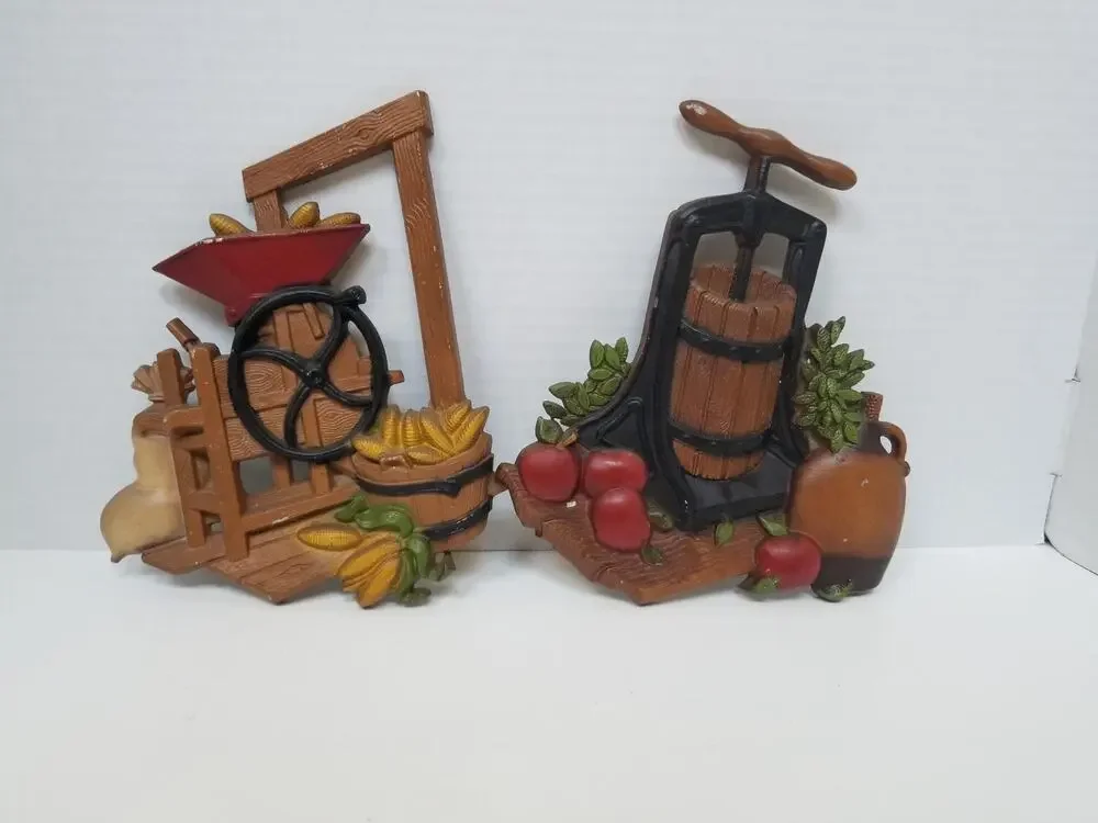 Vintage 1978 Home Interior Homco Metal Hanging Farmhouse Decor Fruit Kitchen